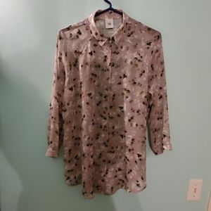 Light purple!!!! Flower, sheer blouse!